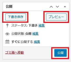 下書き・プレビュー・公開